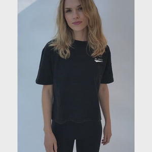 BLANCI RACQUET CLUB CROP T-SHIRT BLACK