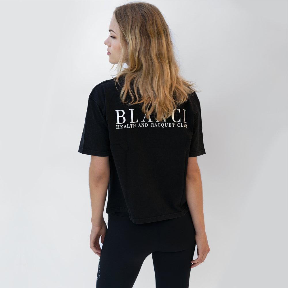 BLANCI RACQUET CLUB CROP T-SHIRT BLACK