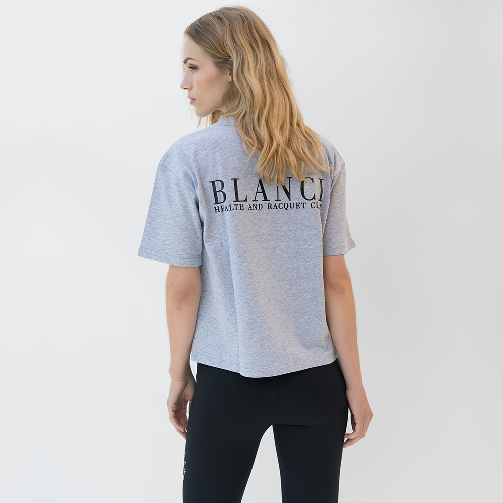 BLANCI RACQUET CLUB CROP T-SHIRT GREY