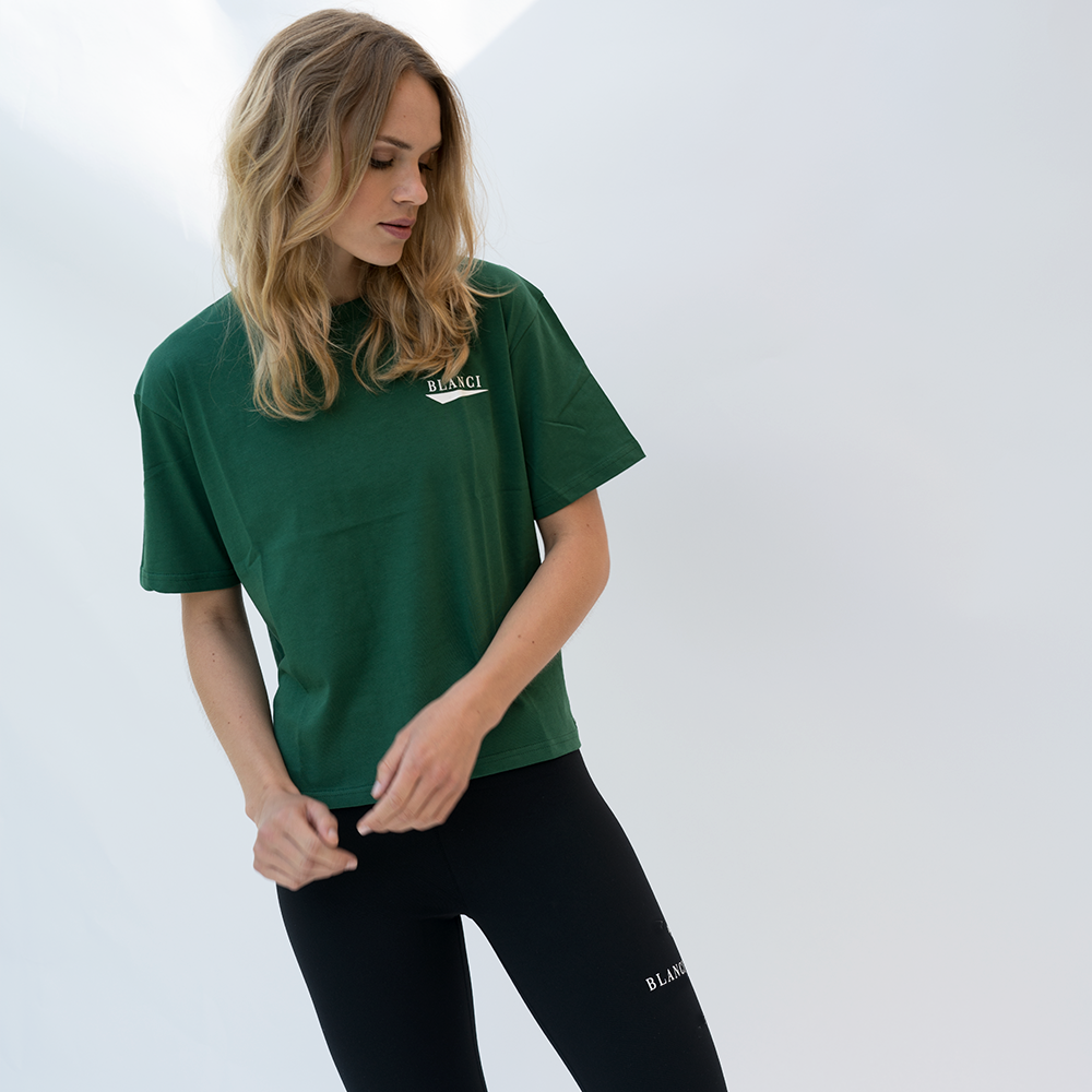 BLANCI RACQUET CLUB CROP T-SHIRT GREEN