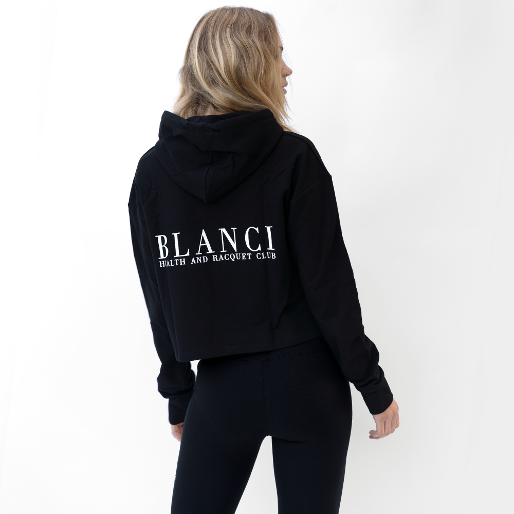 BLANCI RACQUET CLUB CROP HOODIE BLACK