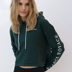 BLANCI VOYAGE CROP HOODIE GREEN