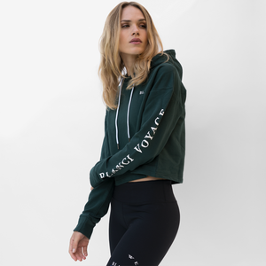 BLANCI VOYAGE CROP HOODIE GREEN