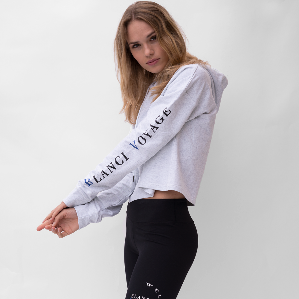 BLANCI VOYAGE CROP HOODIE GREY