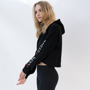 BLANCI VOYAGE CROP HOODIE BLACK