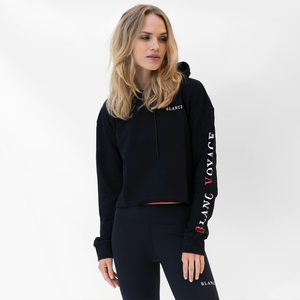 BLANCI VOYAGE CROP HOODIE BLACK