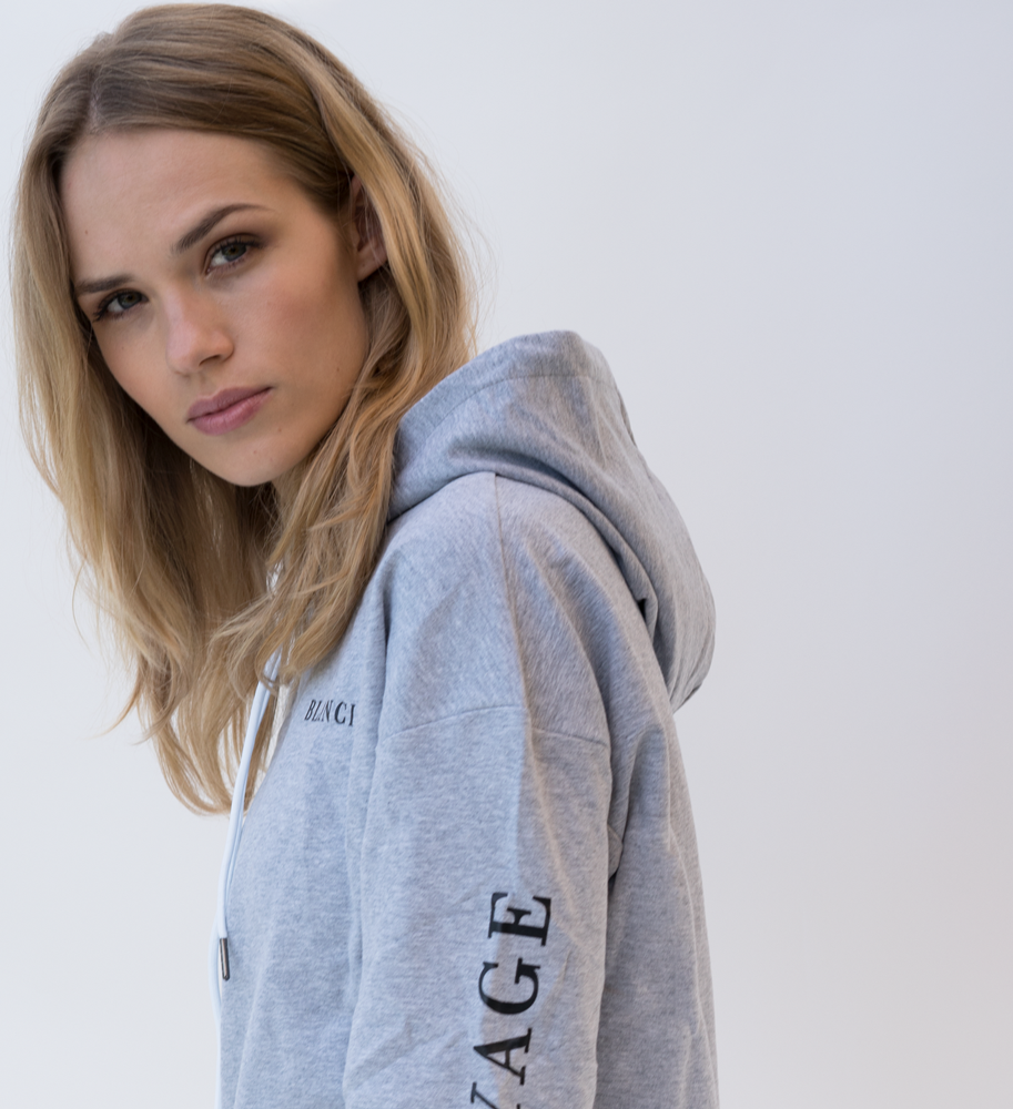 blanchi voyage hoodie grey