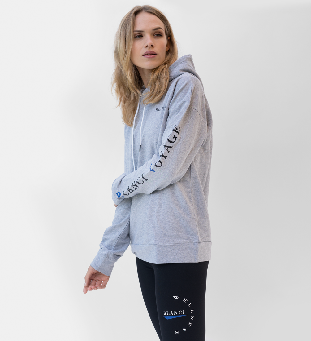 blanchi voyage hoodie grey